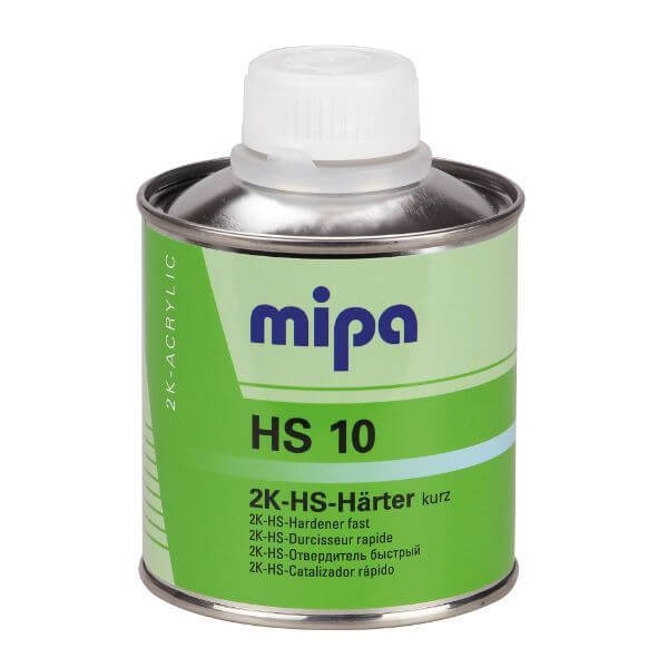 Mipa 2K HS10 Fast Hardener in a can, professional-grade curing agent for high solid primers and clearcoats.