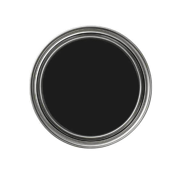 Nebula Paints Acrylic Topcoat Spray Paint (500 ml) in a canister with a circular design and black paint inside.
