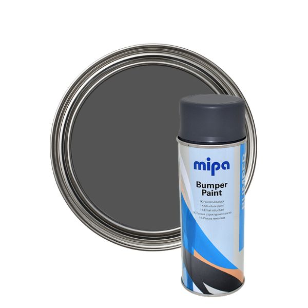 Mipa bumper paint can with a gray paint sample on a white background
