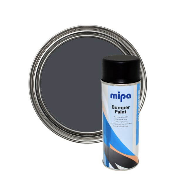 Mipa Plastic Lacquer Spray (400ML) next to a circular paint can, showcasing automotive refinishing products.