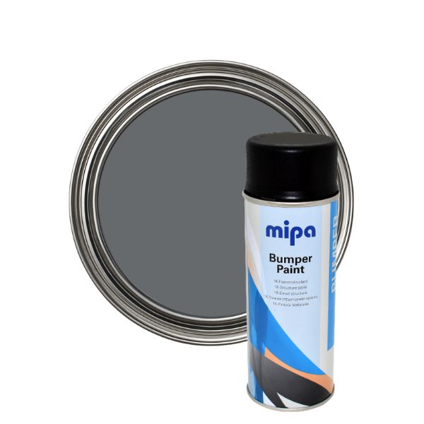 Mipa bumper paint can with a gray paint sample on a white background
