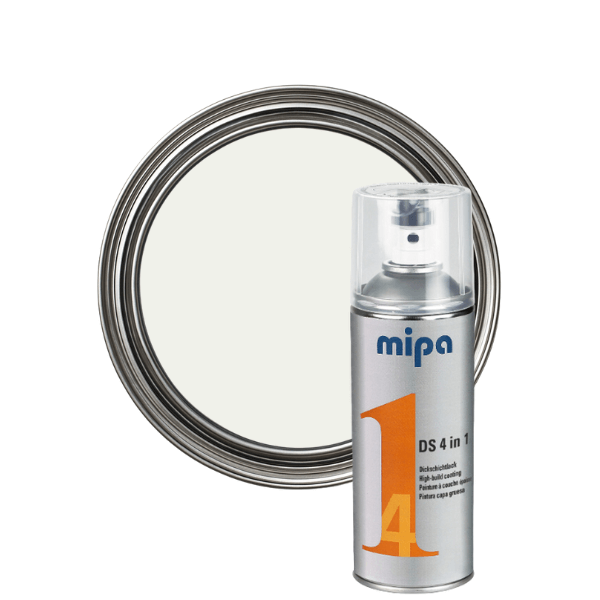 Mipa 4 in 1 DS Spray Paint (400ml) alongside a circular mirror surface for painting projects.