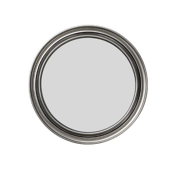 Round decorative mirror with a stylish silver frame design.
