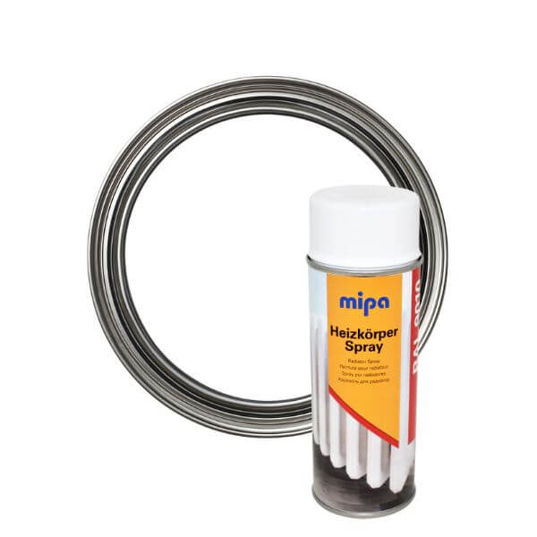 Mipa White Radiator Spray (400ML) and coil for heating system maintenance.