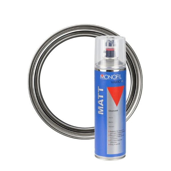 Monofil Vario+ Clearcoat (500ML) spray can with clear finish for professional refinishing.