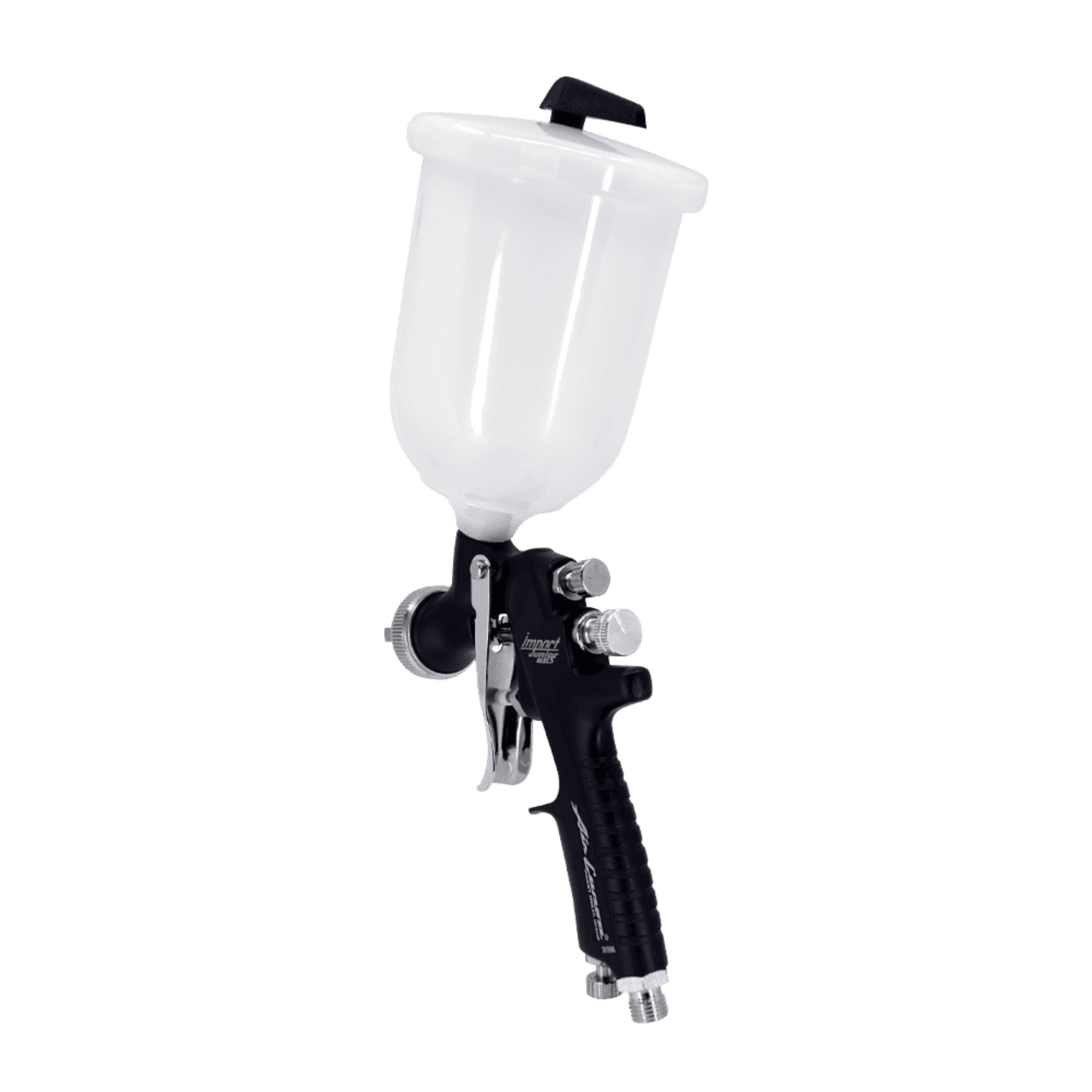 Anest Iwata Air Gunsa AZ4 HTE-S Impact Junior Gravity Feed Spray Gun side view with spray cup