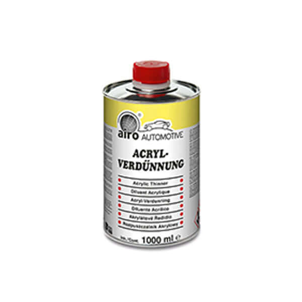 Airo-Chemie Acrylic Thinner 1 Litre can for high-grade thinner and spray viscosity.