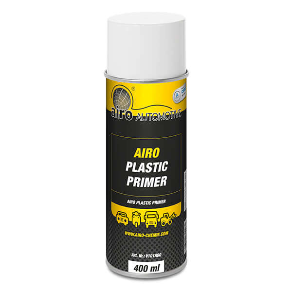 Airo-Chemie Plastic Primer Spray 400ml can for paintable plastics, solvent-based primer for smooth application.