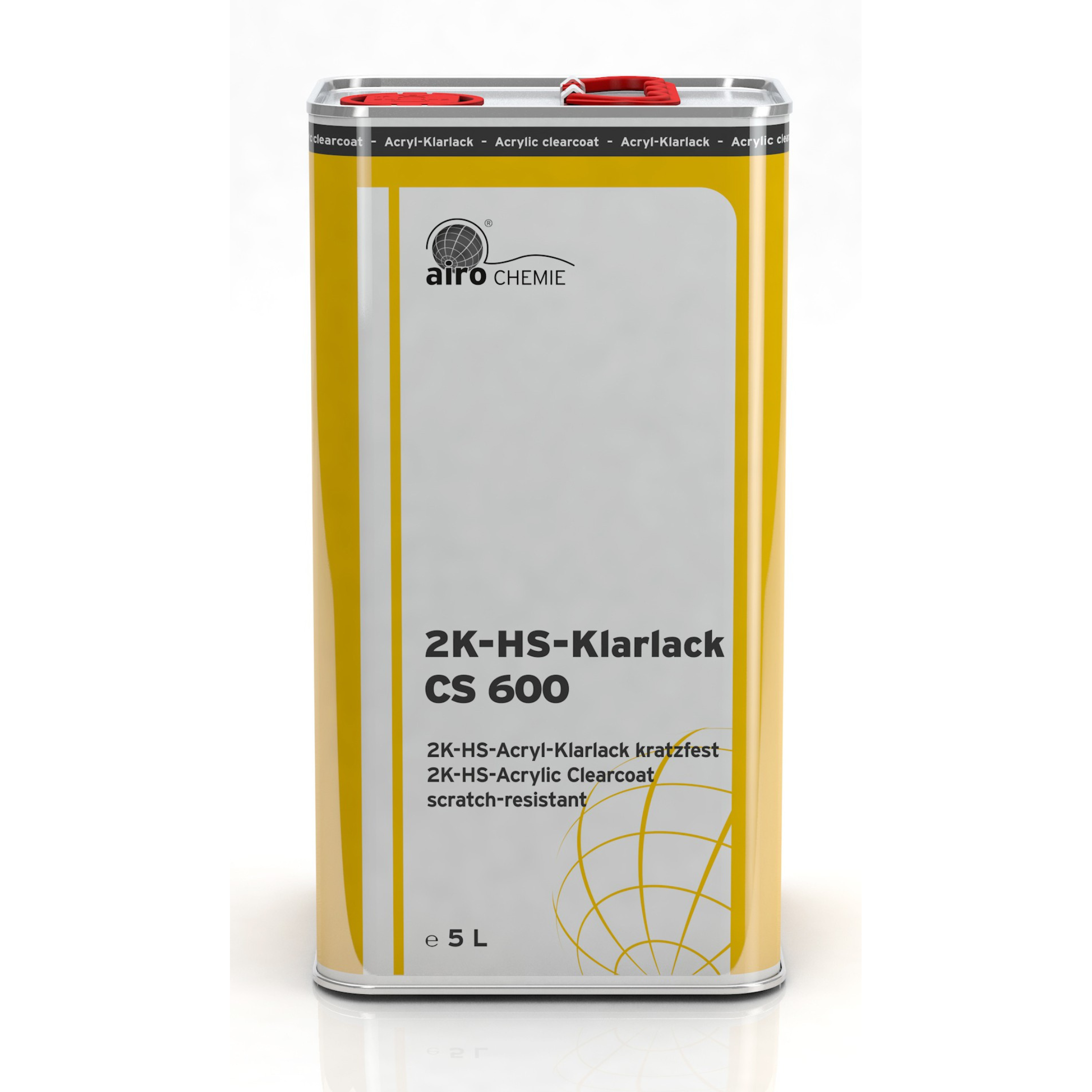 Airo Chemie 2K-HS-Klarlack CS 600 paint can on a white background