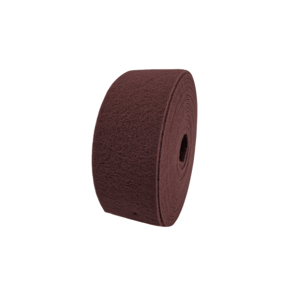 Gerko Scuff Rolls Very Fine 115mm X 10M Red non-woven abrasive tissue roll for sanding surfaces.