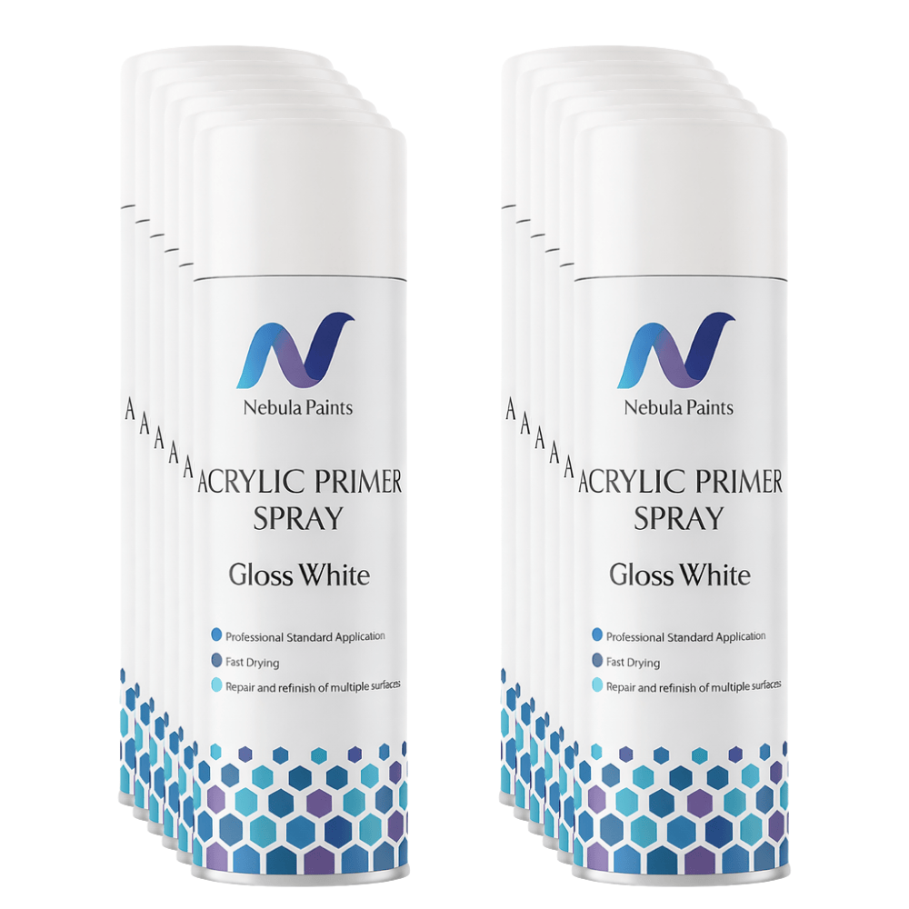 Nebula Paints Acrylic Topcoat Spray Paint (500 ml) fast-drying spray for professional car refinishing.