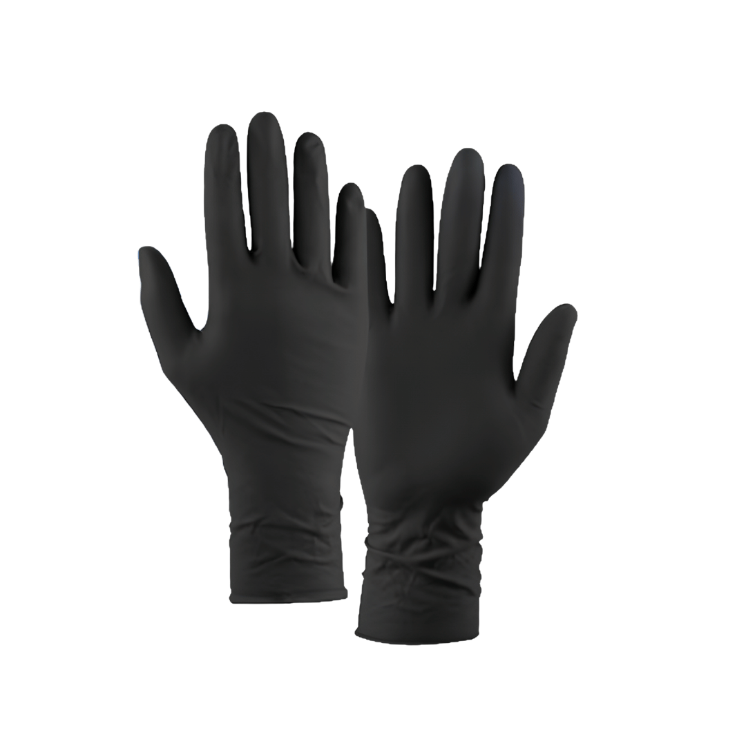 MP Nitrile Gloves HI-Risk Black Powder-Free (Pack of 100)