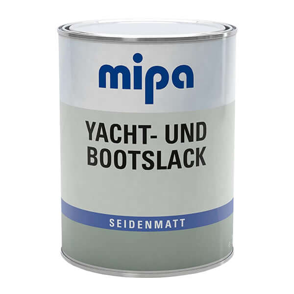 Mipa Yacht and Boat Varnish 2.5L packaged in a can, ideal for marine wood surface protection.