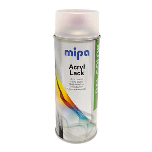 Mipa Acrylic Topcoat Matt Aerosol (400ML) spray can with colorful design and brand name.