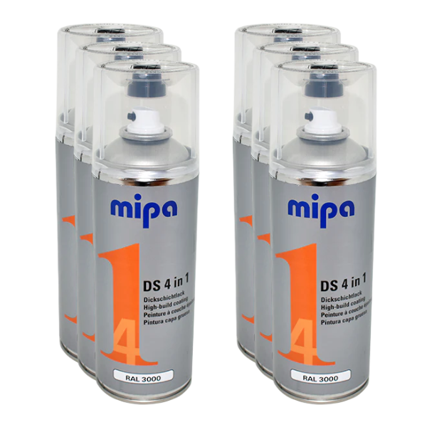 Mipa 4 in 1 DS Spray 3000 Flame Red (400ML) Box Red Mipa Paints Limited
