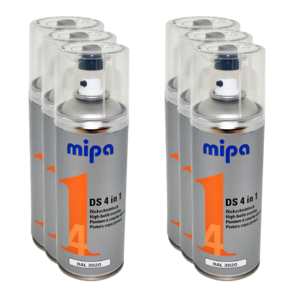 Mipa 4 in 1 DS Spray 3020 Traffic Red (400ML) Box Red Mipa Paints Limited