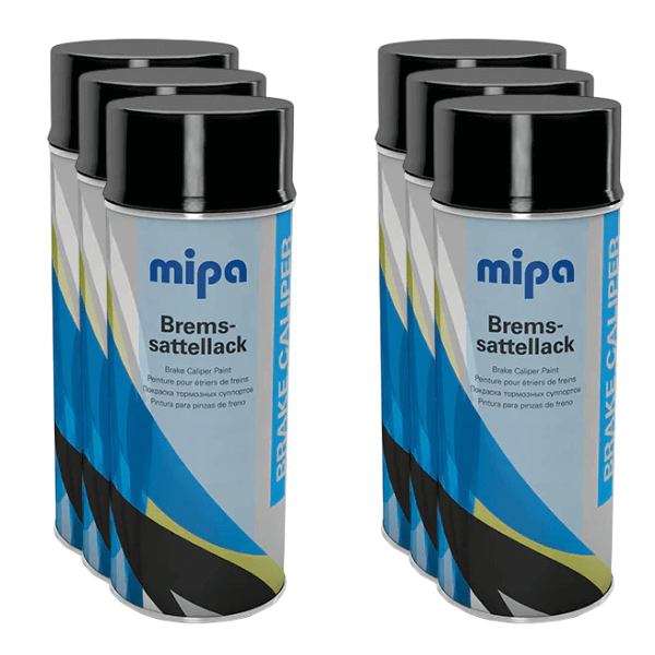 Mipa Brake Caliper Spray Paint (400 ml) cans stacked for professional brake caliper finishing.