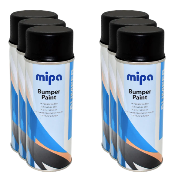 Mipa Bumper Spray Black (400ML) Box Black Mipa Paints Limited