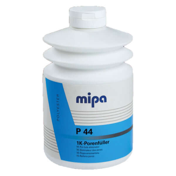 Mipa P44 1K High-Performance Multipurpose Pore Filler 850ml in a white container for automotive refinishing.