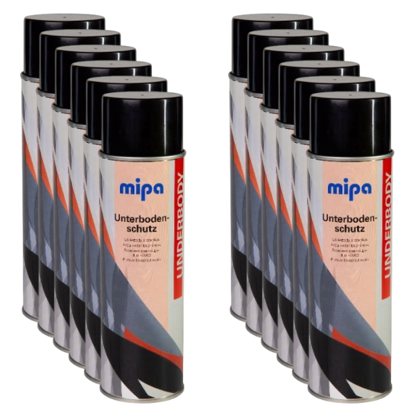 Mipa Underbody Spray Bitumen Black (500ML) Box Black Mipa Paints Limited