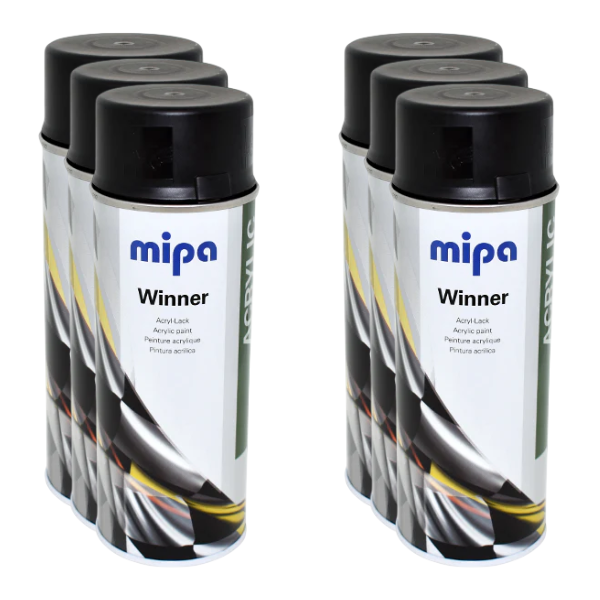 Mipa Spray Black Satin (400ML) Box Black Mipa Paints Limited