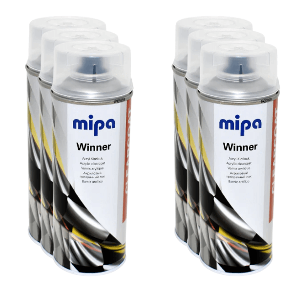 Mipa Spray Matt Lacquer (400ML) cans featuring UV-resistant protective topcoat in matte finish.