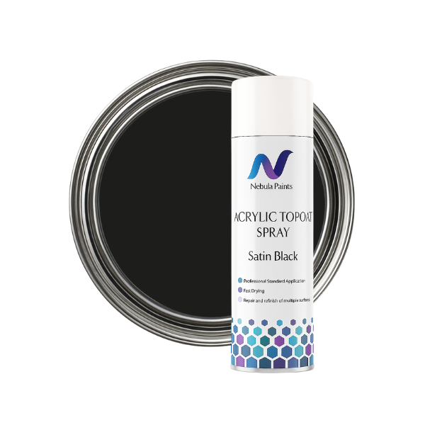 Nebula Paints Acrylic Topcoat Satin Black - 500 ml