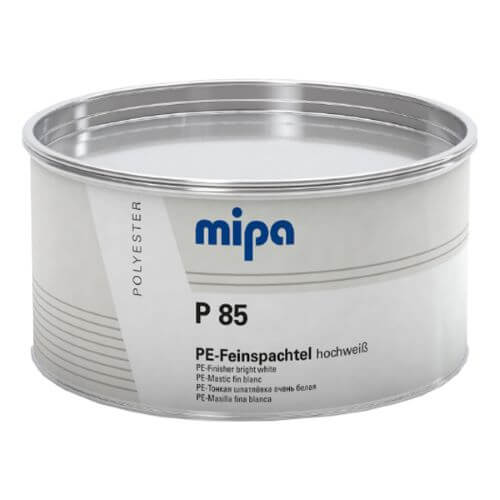 Mipa P85 PE Fine White Filler 2kg - With White Hardener product image packaging