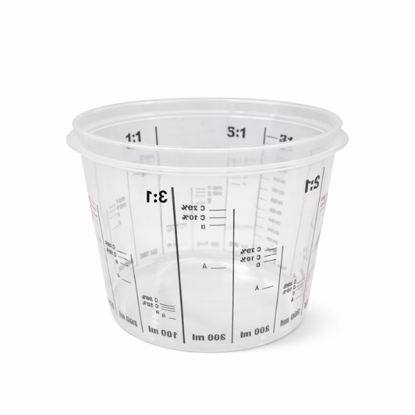 StarChem Polypropylene Paint Mixing Cup, clear with measurement markings for precise mixing.
