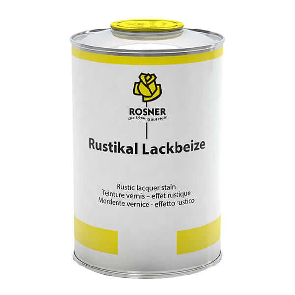 Rosner Rustic Lacquer Stain Colourless 1ltr can for rustic wood finishes, ideal for interior woodwork and furniture.