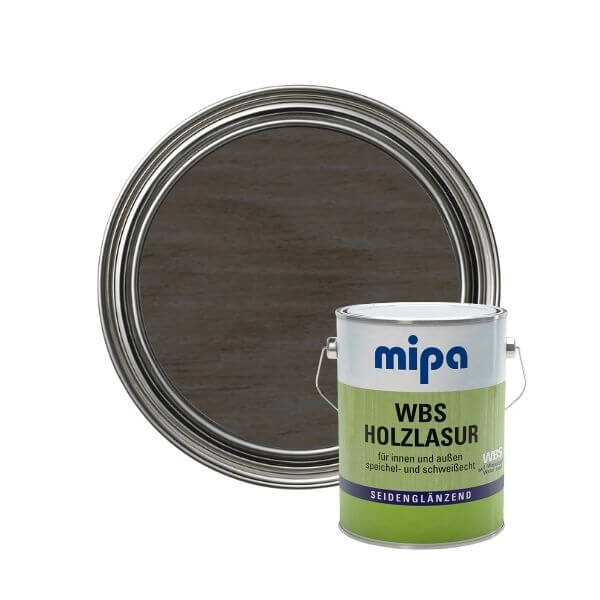 Mipa Paints WBS Wood Stain (2.5L) packaging showcasing eco-friendly wood stain for interior and exterior use.