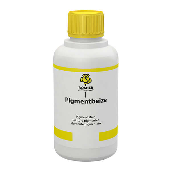 Rosner Pigment Wood Stains (1L) bottle showcasing the pigment stain for wood applications and excellent lightfast properties.