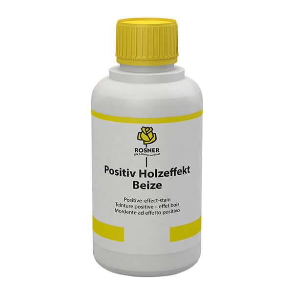 Rosner Positive Wood Effect Stain (1L) bottle for coniferous woods with intensive antique finish.