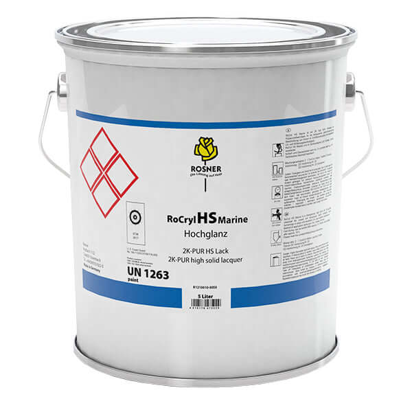 Rosner Rocryl HS Clearcoat 5 Ltr - 2K High-Solid polyurethane clearcoat for wood and surface finishing.