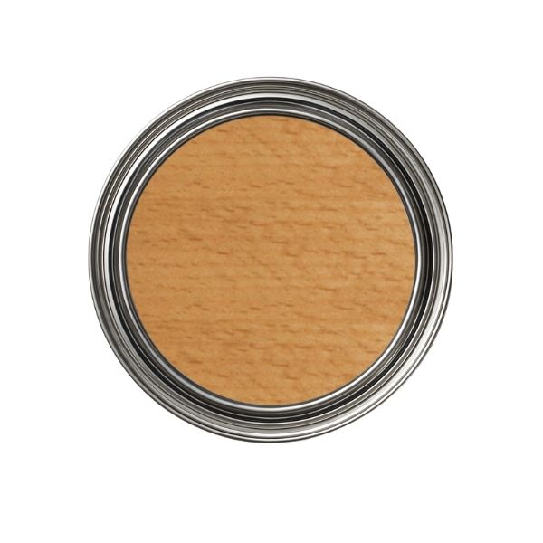 Close-up of a container with brown powder on a white background