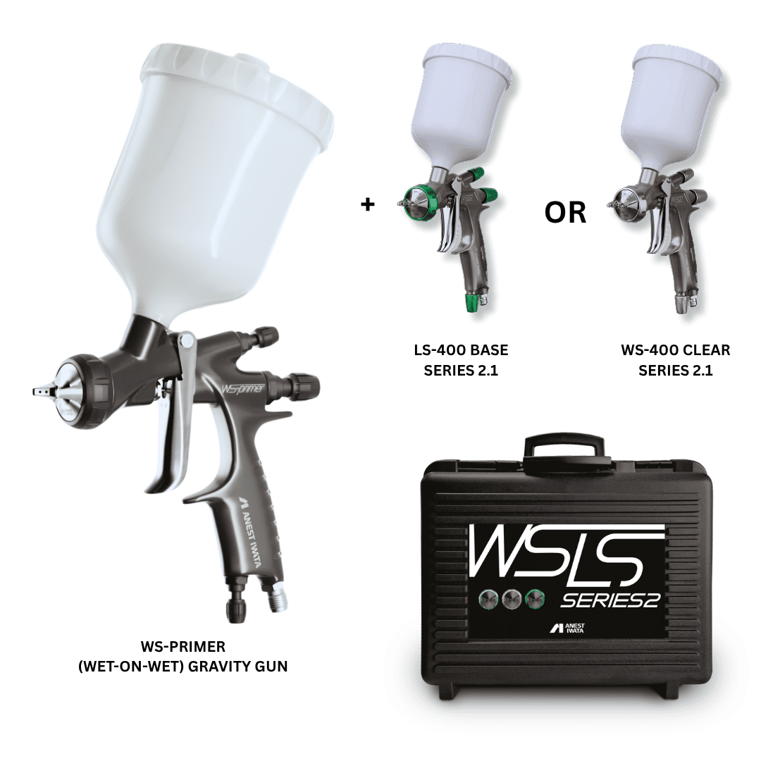 Anest Iwata Series 2.1 & WS-P Primer Twin Kit (1.3mm Nozzle Size + 600ml Cup)