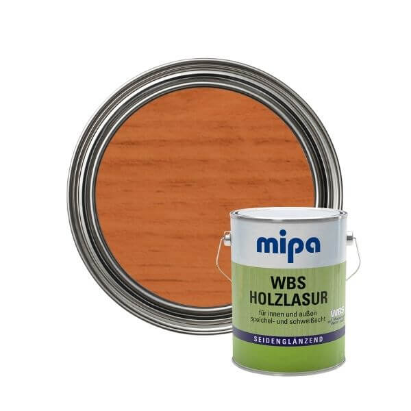 Mipa Paints WBS Wood Stain (2.5L) can containing water-based wood stain for interior and exterior use.