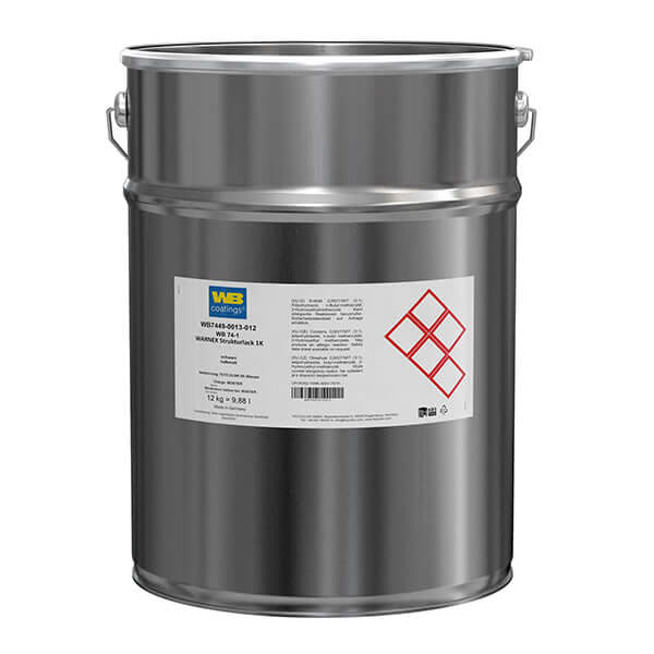 WB WARNEX 74-1 Textured Lacquer 1K in a metal container for water-based coating.