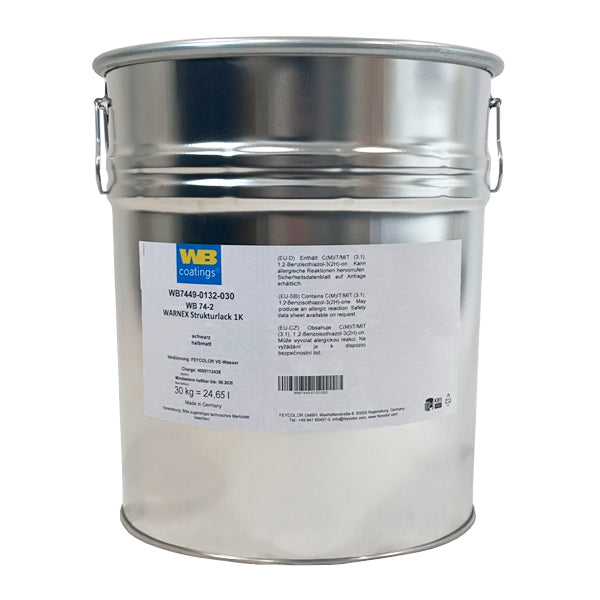 WB WARNEX 74-2 Textured Lacquer 1K Black Semi-Matt 30KG WB Coatings