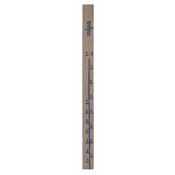 Mipa Wooden Measuring Sticks 2:1 - a wooden stick marked with measurement increments for efficient measuring.