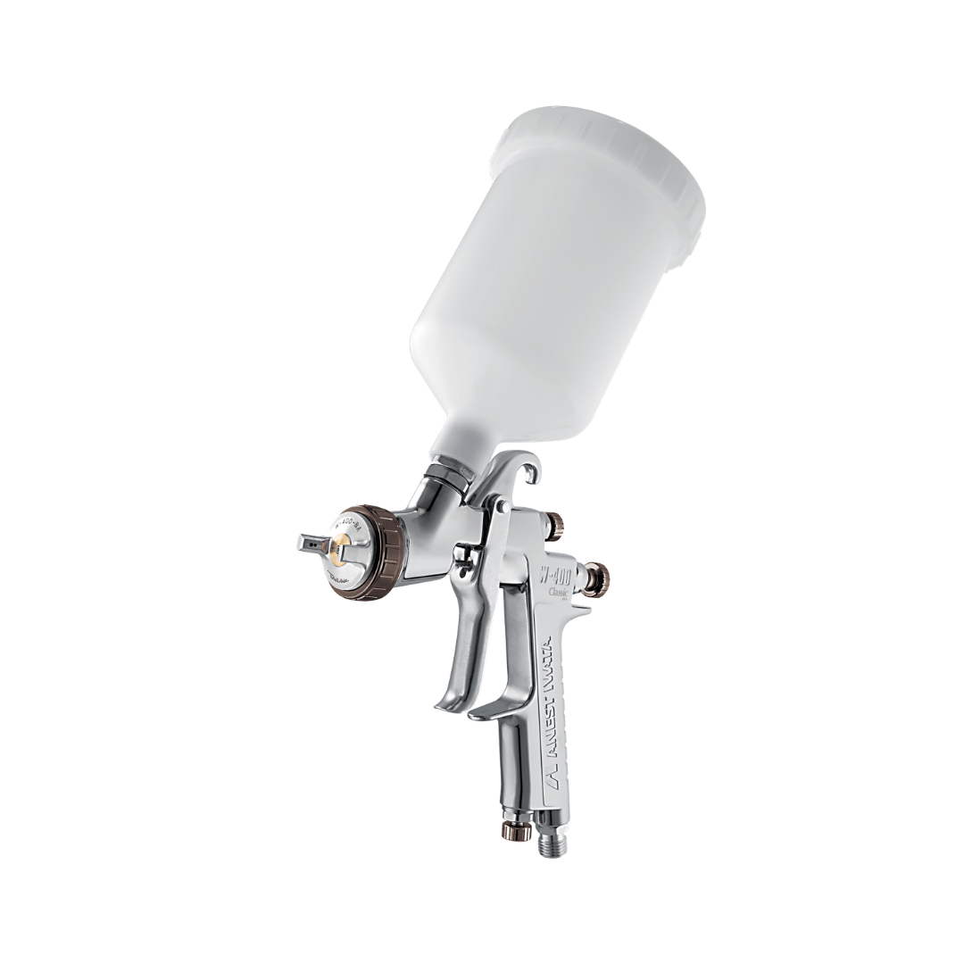 Anest Iwata W-400 Classic Plus Spray Gun (1.0mm - 2.0mm Nozzle Size + 200ml-600ml Cup)
