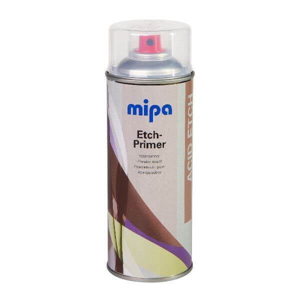 Mipa Etch Primer (400ML) spray can for superior adhesion on metal surfaces, including aluminium and zinc.