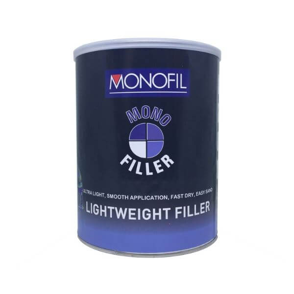 Monofil Lightweight Filler including Hardener canister for smooth and easy application.