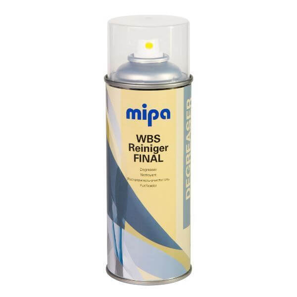 Mipa Water-Based Degreaser Aerosol (400ML) in a spray can for effective cleaning and degreasing of plastic surfaces.