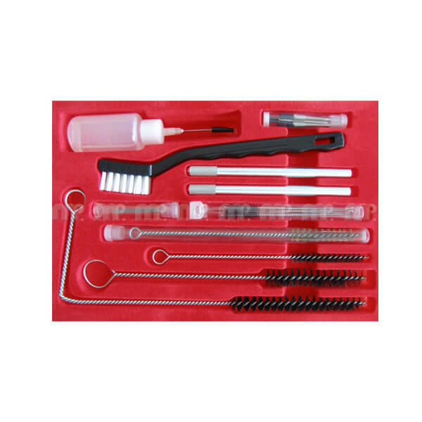 MP Spray Gun Cleaning Set – Complete maintenance tools including brushes, needles, and oil flasks in a compact organizer.