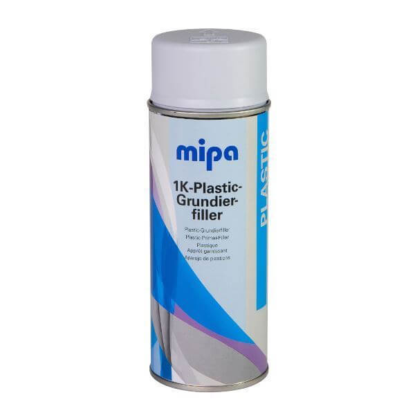 Mipa 1K Plastic Primer Filler Spray (400ml) can for automotive plastic refinishing and excellent adhesion.