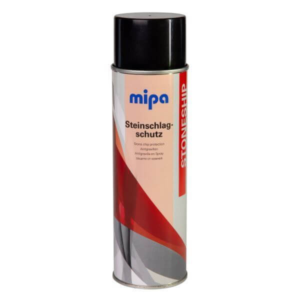 Mipa Stonechip Black Aerosol (500ML) for vehicle protection against stone chips and corrosion.