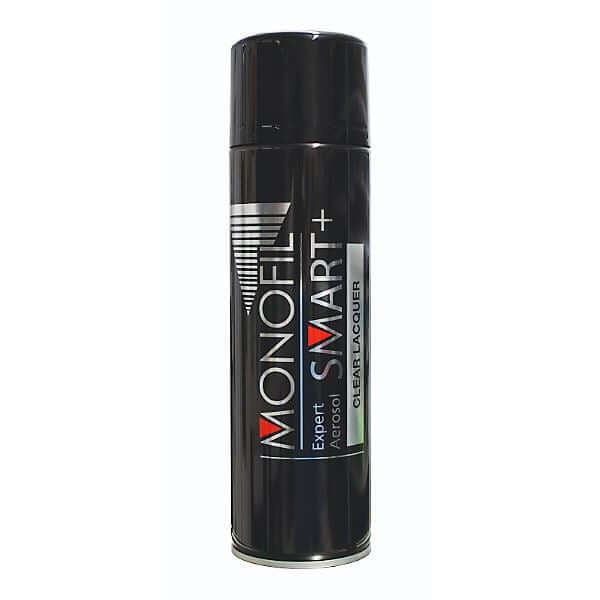 Monofil Smart+ Clear Lacquer 500ml aerosol spray can for durable, high-gloss finishes.