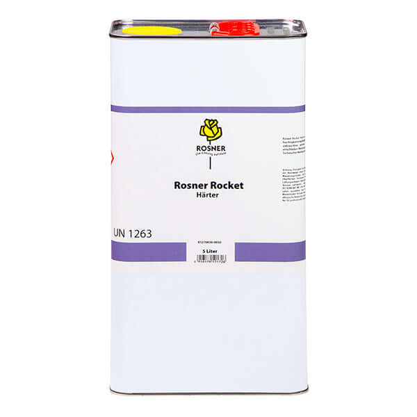 Rosner Rocket Hardener 5L canister for high-performance clearcoat systems.