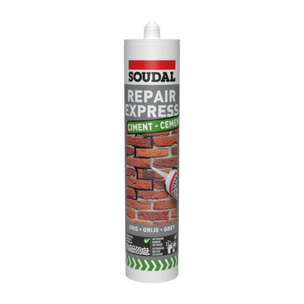 Soudal Repair Express Cement Filler for Concrete & Brickwork (290ml) tube on a white background